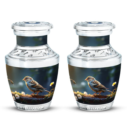 Memorial Sparrow Urn made of Aluminium for Cremation Ashes.