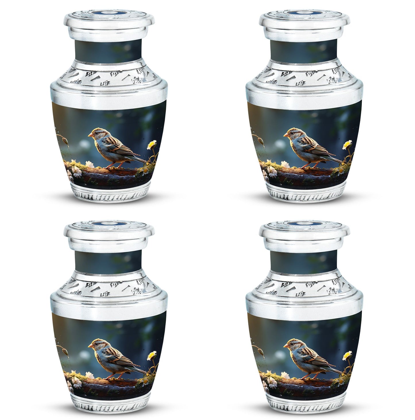 Memorial Sparrow Urn made of Aluminium for Cremation Ashes.