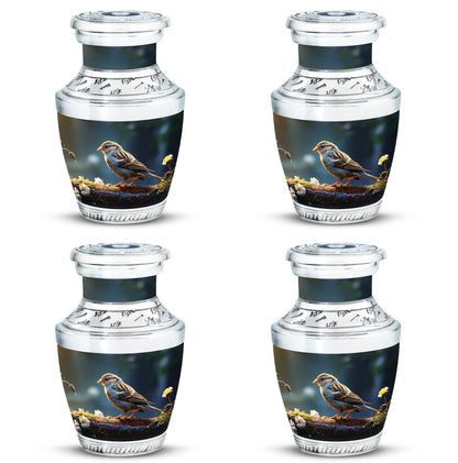 Memorial Sparrow Urn made of Aluminium for Cremation Ashes.