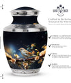 Sparrow Funeral Urn, Classic 3-Inch Aluminium Cremation Urn.