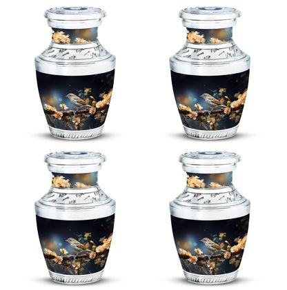 Sparrow Funeral Urn, Classic 3-Inch Aluminium Cremation Urn.