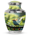 Classic 3-inch Red Sparrow Aluminium Urn for human ashes