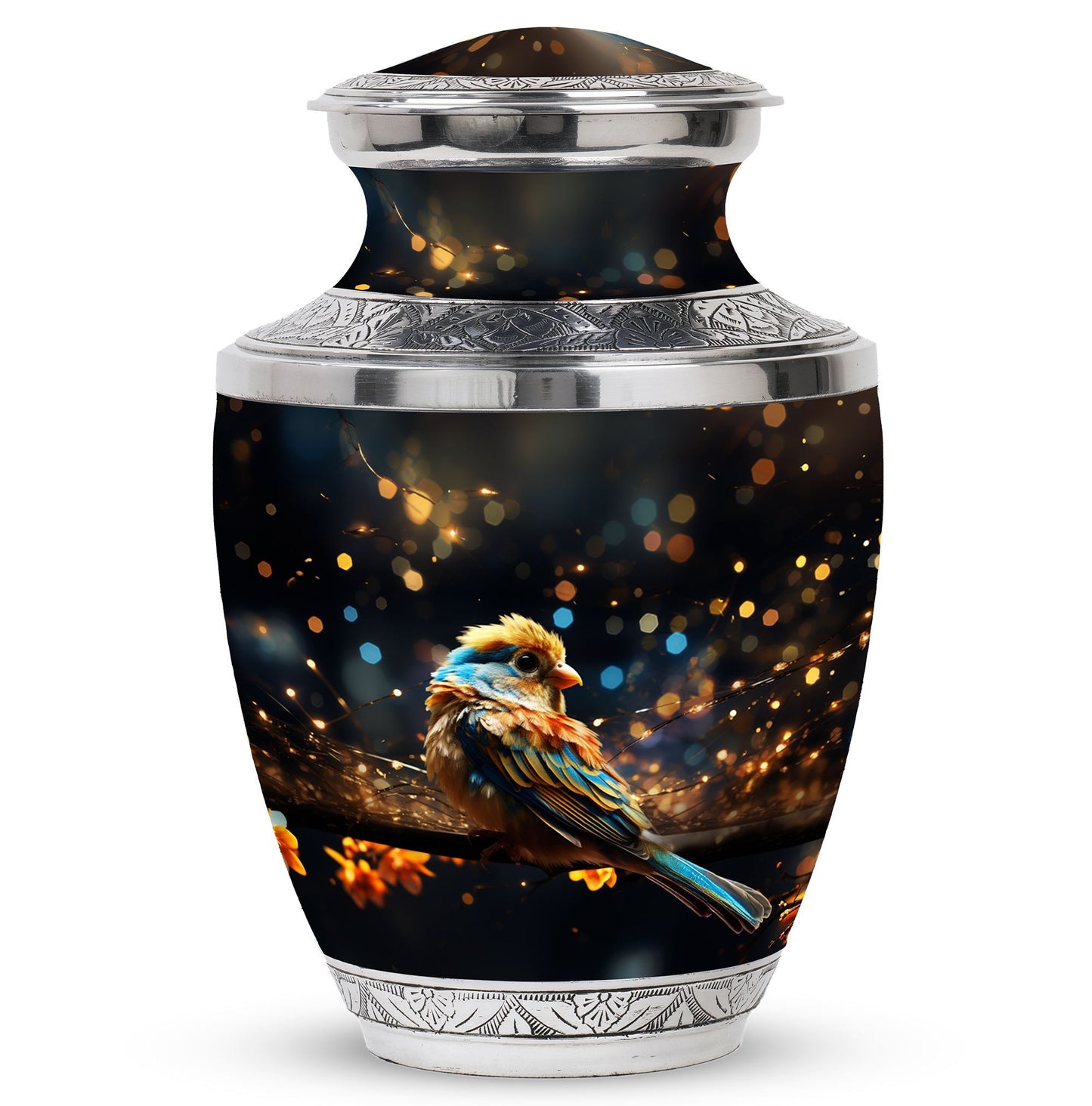 Classic Yellow Sparrow Urn for ashes, custom for memorial