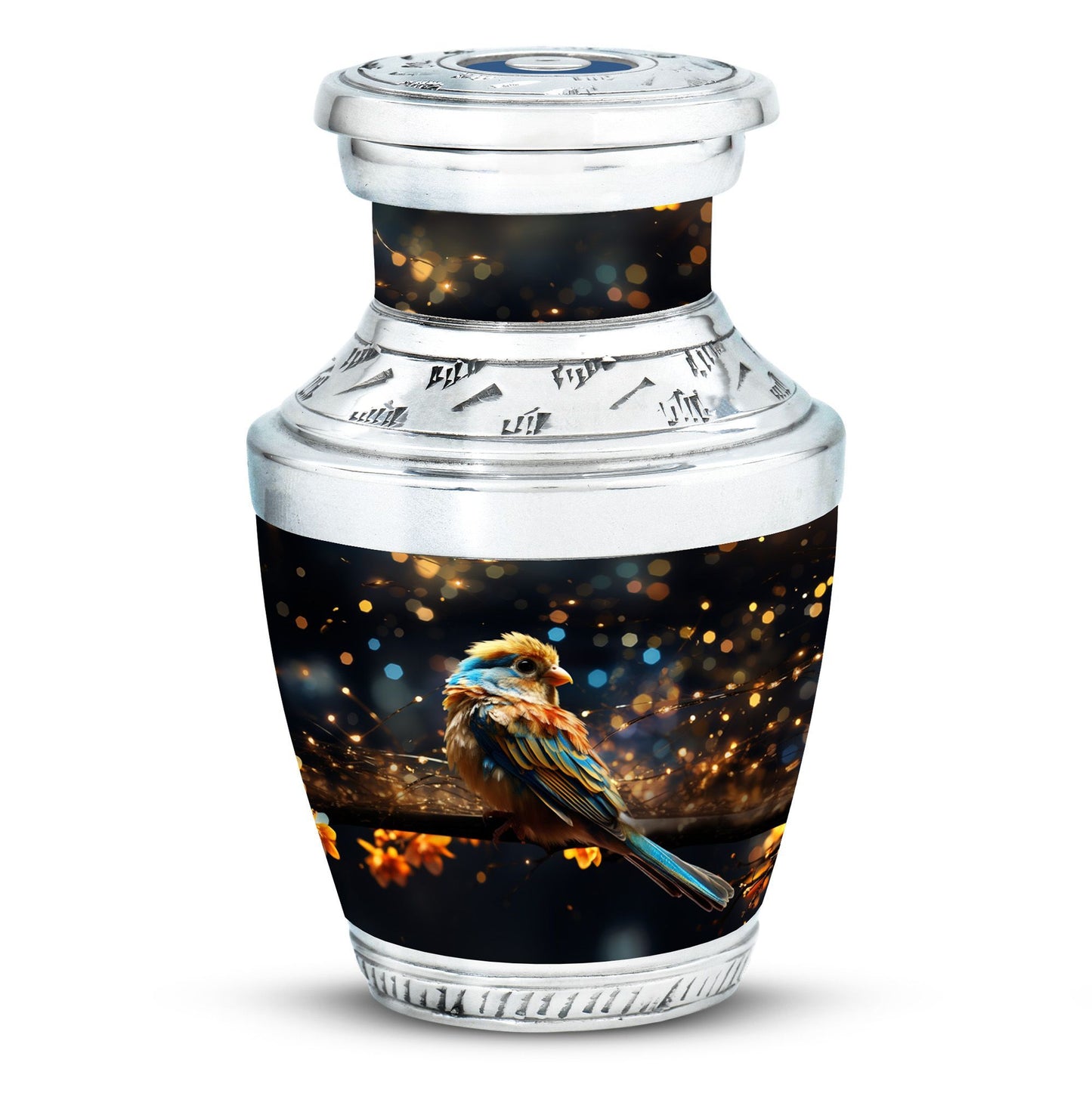 Classic Yellow Sparrow Urn for ashes, custom for memorial