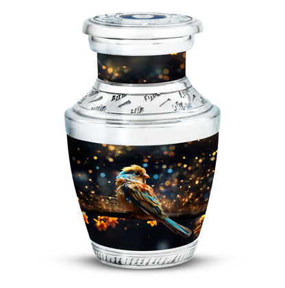 Classic Yellow Sparrow Urn for ashes, custom for memorial
