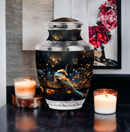Classic Yellow Sparrow Urn for ashes, custom for memorial