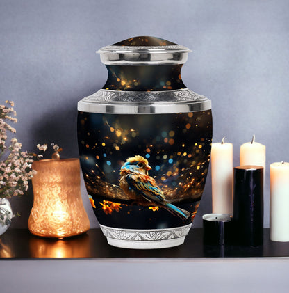 Classic Yellow Sparrow Urn for ashes, custom for memorial