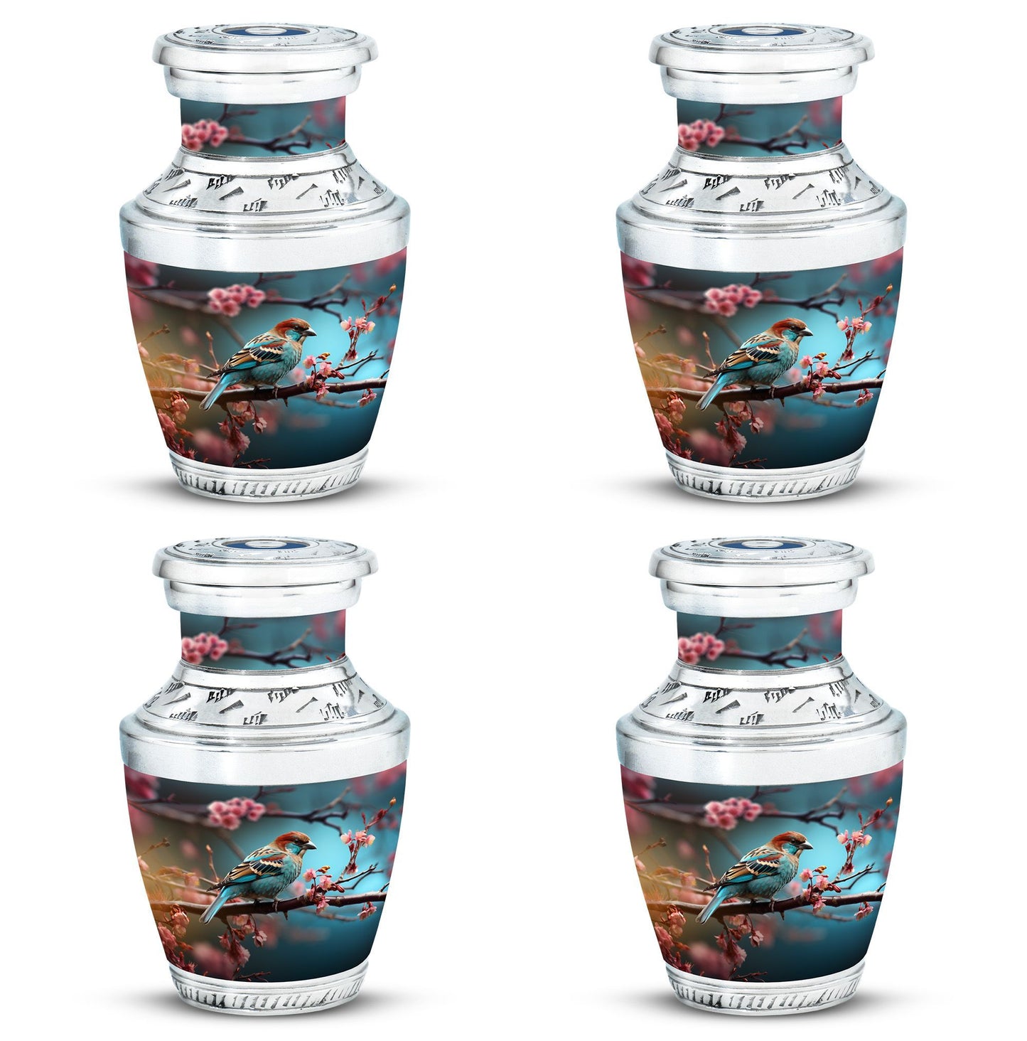 Classic 3-inch Sparrow Cremation Urn made of aluminum.