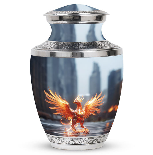 3-inch Phoenix Memorial Urn in aluminium.