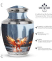 3-inch Phoenix Memorial Urn in aluminium.