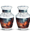 Classic Fire Red Phoenix Bird Cremation Urn for Human Ashes.