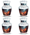Classic Fire Red Phoenix Bird Cremation Urn for Human Ashes.