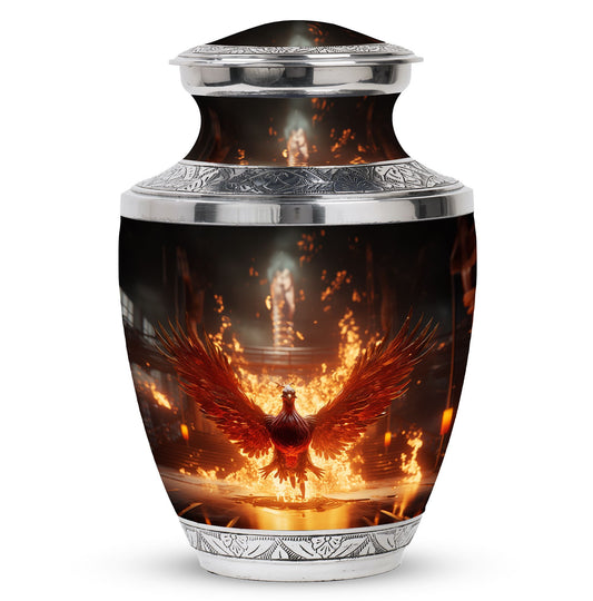 Fire Red Phoenix Urn for Ashes.