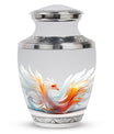 White Phoenix memorial urns, classic urn for cremation.
