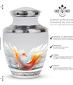 White Phoenix memorial urns, classic urn for cremation.