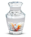 White Phoenix memorial urns, classic urn for cremation.
