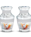 White Phoenix memorial urns, classic urn for cremation.