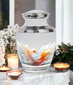 White Phoenix memorial urns, classic urn for cremation.