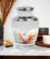 White Phoenix memorial urns, classic urn for cremation.