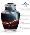 Phoenix Cremation Urn, Classic 3-inch aluminium large urn.