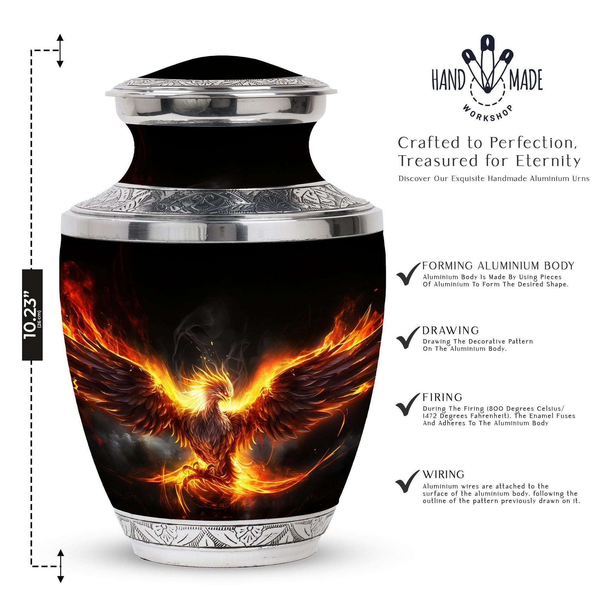 3 Inch Phoenix Bird Memorial Urn in Classic design