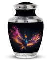 Classic 3-inch colorful Phoenix cremation urn.