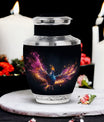Classic 3-inch colorful Phoenix cremation urn.