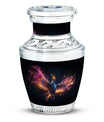 Classic 3-inch colorful Phoenix cremation urn.