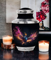 Classic 3-inch colorful Phoenix cremation urn.