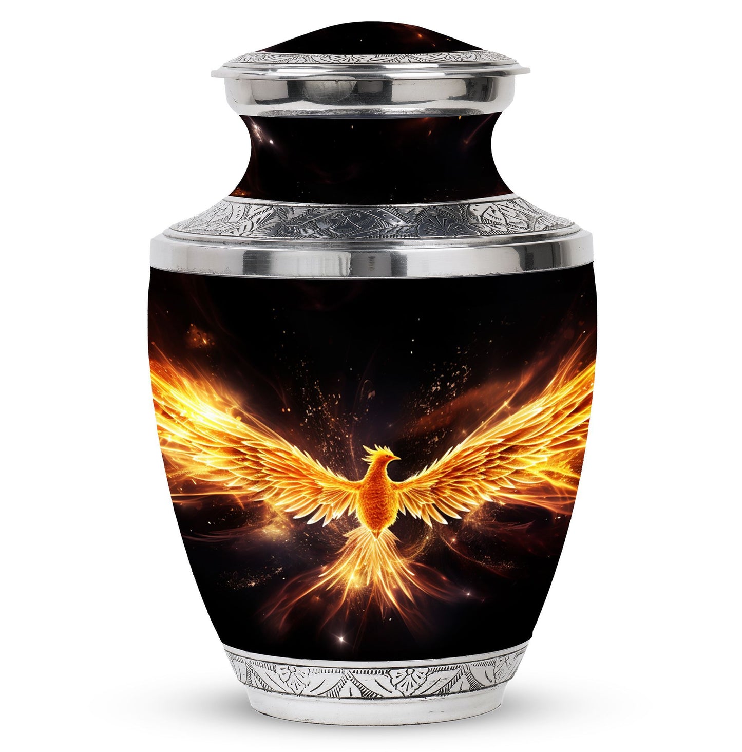 Classic yellow phoenix cremation urn, 3-inch size