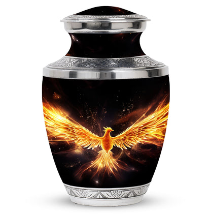 Classic yellow phoenix cremation urn, 3-inch size