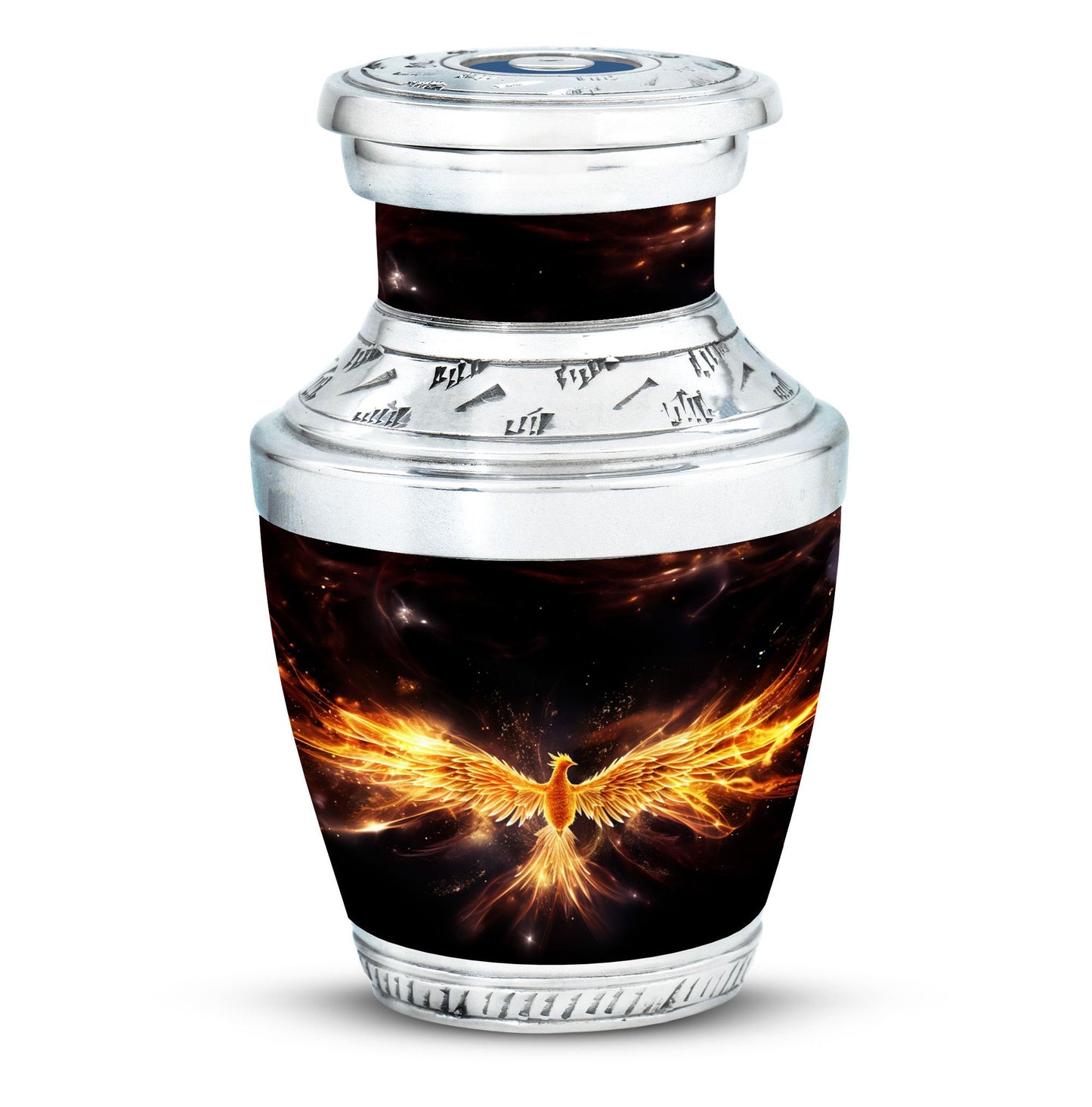 Classic yellow phoenix cremation urn, 3-inch size