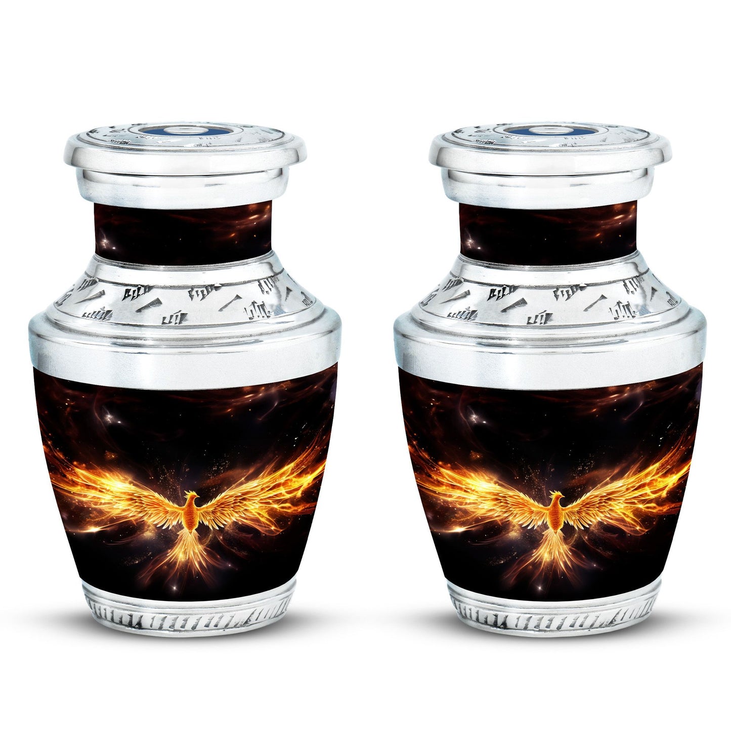 Classic yellow phoenix cremation urn, 3-inch size