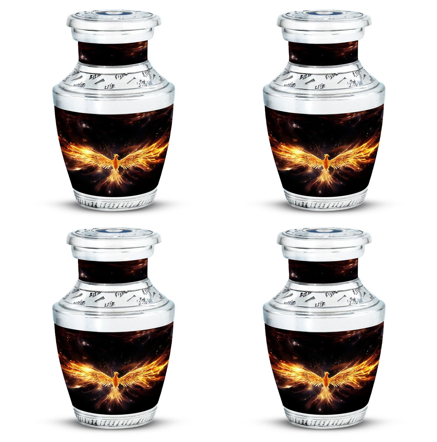 Classic yellow phoenix cremation urn, 3-inch size
