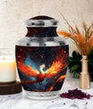 White Phoenix Cremation Urn in classic design.