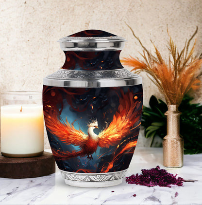 White Phoenix Cremation Urn in classic design.