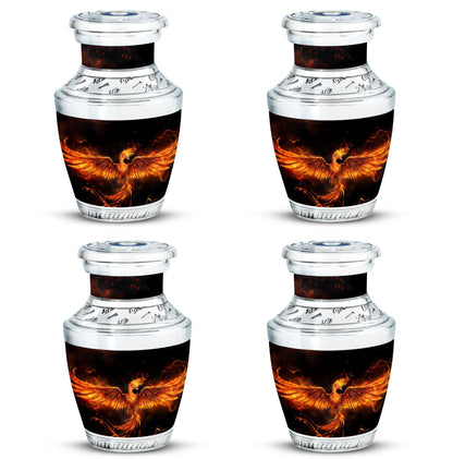 Fire Phoenix Urn, large classic aluminium funeral urn