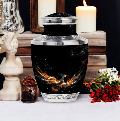 Large Shining Phoenix Urn for Human Ashes.