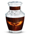 Classic Phoenix Urn, 3-inch large aluminum cremation urn.