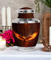 Classic Phoenix Urn, 3-inch large aluminum cremation urn.
