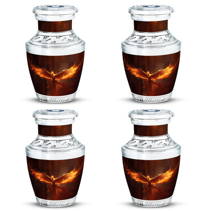 Classic Phoenix Urn, 3-inch large aluminum cremation urn.