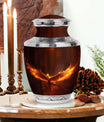 Classic Phoenix Urn, 3-inch large aluminum cremation urn.