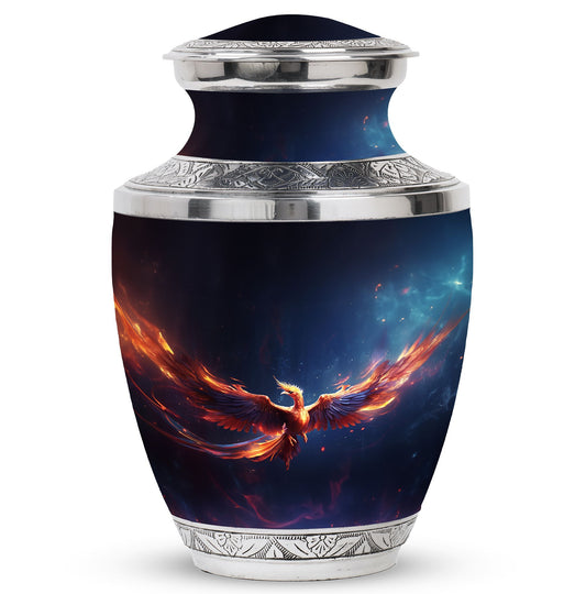 3-inch Red and Blue Phoenix Cremation Urn.