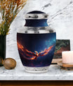 3-inch Red and Blue Phoenix Cremation Urn.