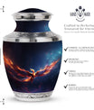 3-inch Red and Blue Phoenix Cremation Urn.