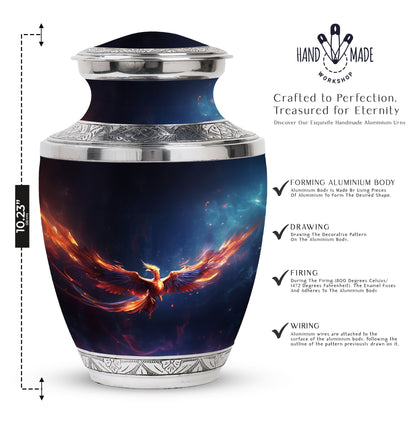 3-inch Red and Blue Phoenix Cremation Urn.