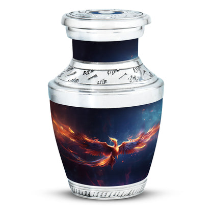 3-inch Red and Blue Phoenix Cremation Urn.