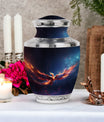 3-inch Red and Blue Phoenix Cremation Urn.