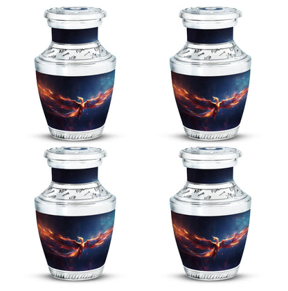 3-inch Red and Blue Phoenix Cremation Urn.