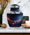 3-inch Red and Blue Phoenix Cremation Urn.